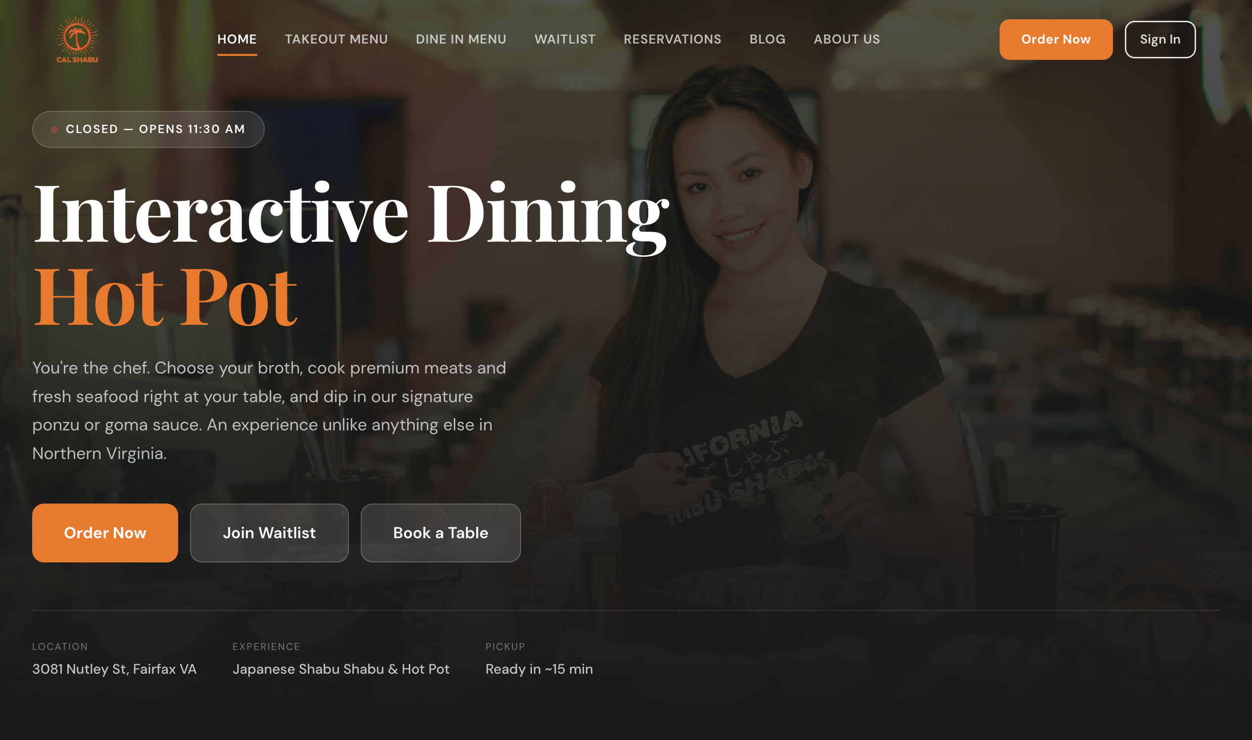 California Shabu-Shabu — professional restaurant website built with S4VOR